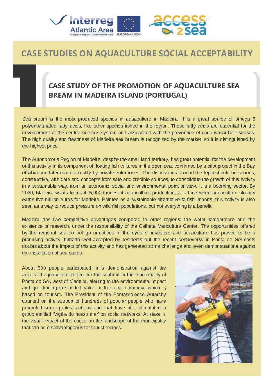 Case Study of Promotion of Aquaculture Sea Bream in Madeira Island (Portugal)